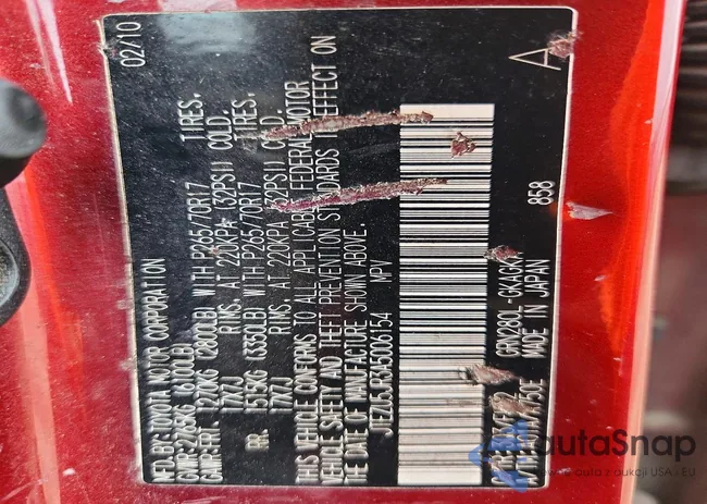 JTEZU5JR3A5006154: 77503025