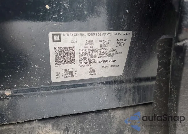 3GNKBGRS4KS612950: 76012235