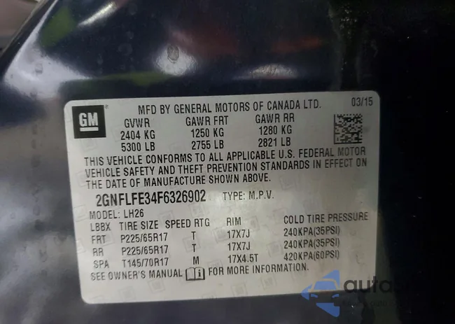 2GNFLFE34F6326902: 74916675