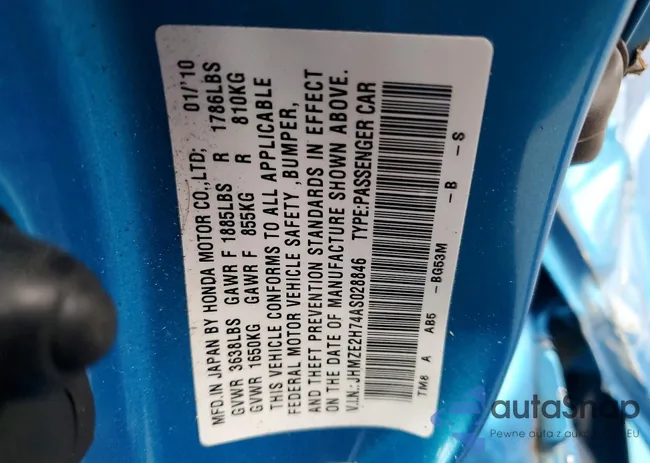 JHMZE2H74AS028846: 76917635