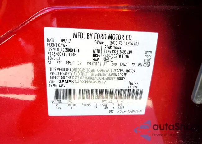 2FMPK3J9XHBC63917: 76594745