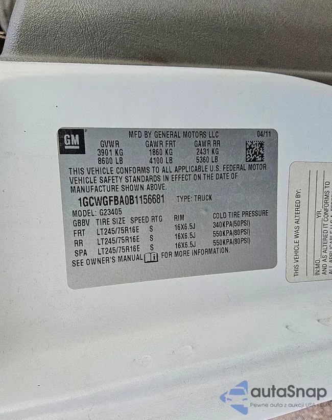 1GCWGFBA0B1156681: 74783655