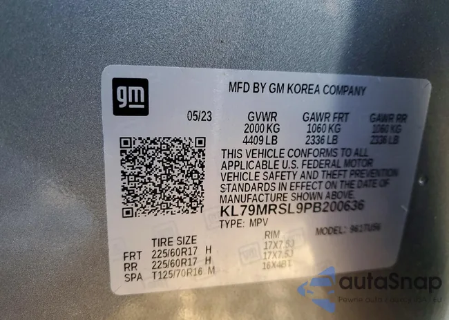 KL79MRSL9PB200636: 77027765