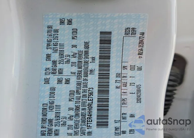 1FTER4HH0RLE75673: 76275775