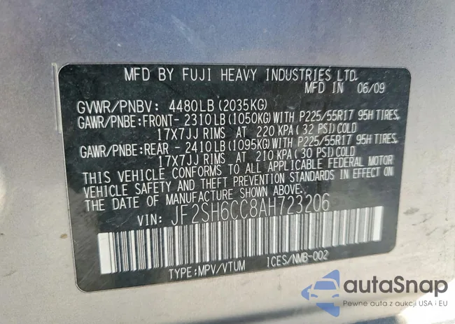 JF2SH6CC8AH723206: 76593035