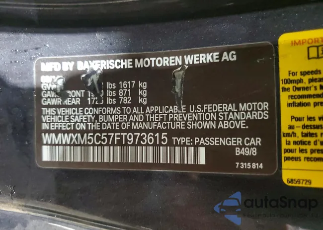 WMWXM5C57FT973615: 77661375