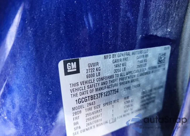 1GCGTBE37F1237754: 75372465