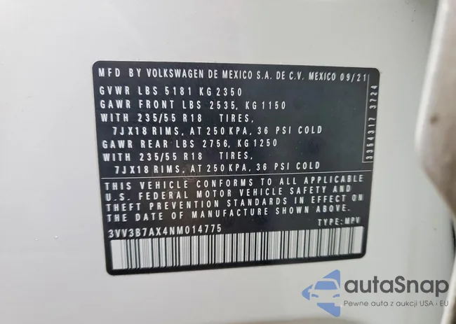 3VV3B7AX4NM014775: 77123425