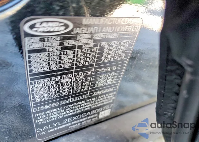 SALYL2EX0SA809757: 72394515