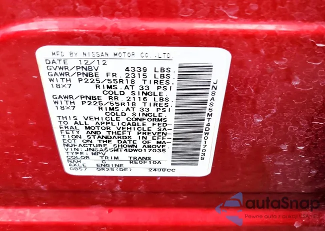 JN8AS5MT4DW017035: 77497765