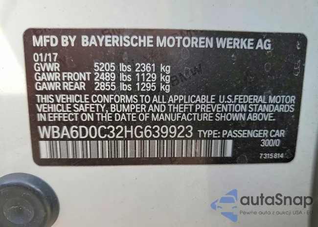 WBA6D0C32HG639923: 77832645