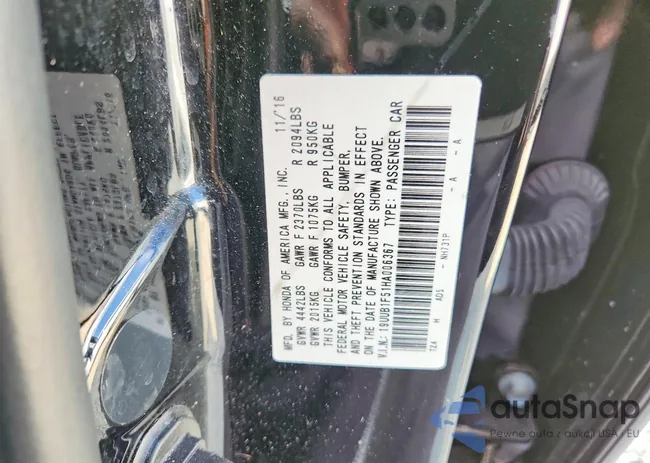 19UUB1F51HA006367: 77722005