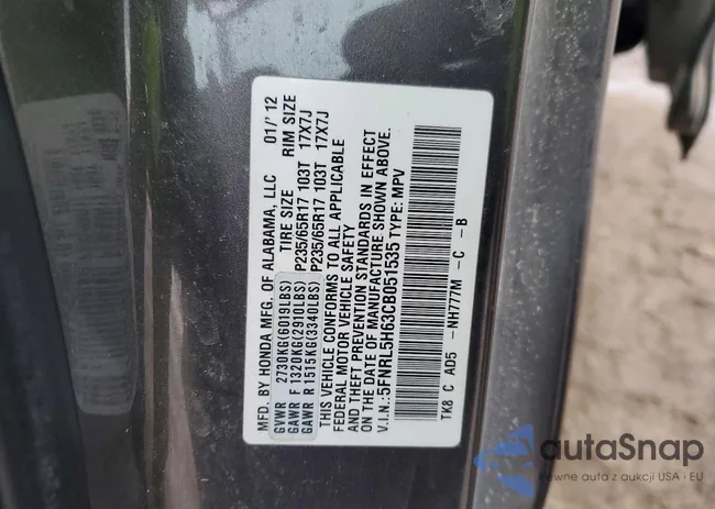 5FNRL5H63CB051535: 76767815