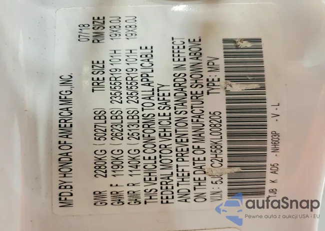 5J8TC2H58KL008205: 79265945