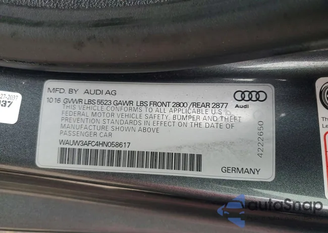 WAUW3AFC4HN058617: 76783815