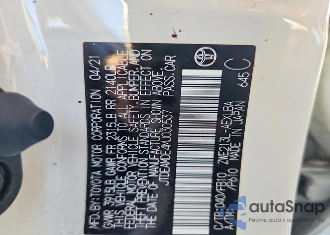 JTDEAMDE4MJ030537: 76351685