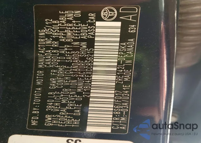 2T1BU4EEXCC856215: 77886025