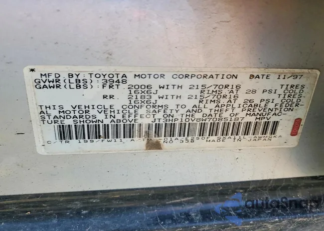 JT3HP10V8W7085187: 74923055