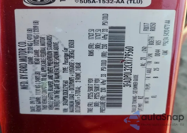 3FADP0L32CR179560: 76901855