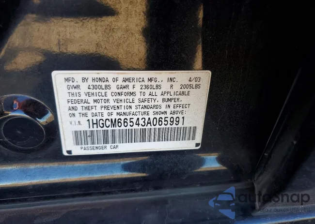 1HGCM66543A065991: 78615555