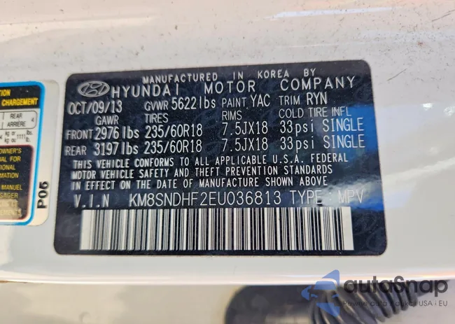 KM8SNDHF2EU036813: 75703735