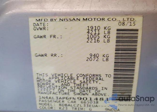 1N4AL3AP6FN901481: 77762385