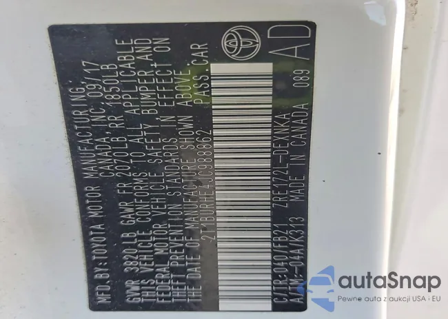 2T1BURHE4JC988862: 78922235