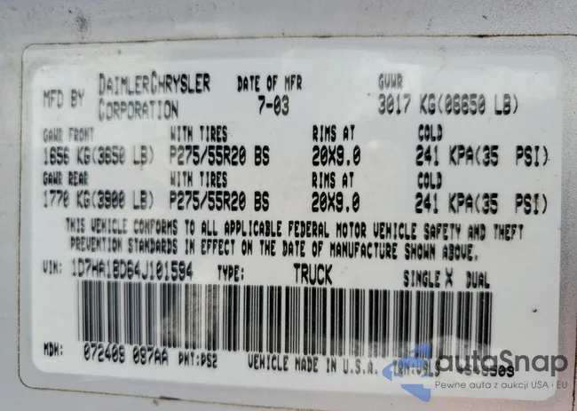 1D7HA18D64J101594: 77661445