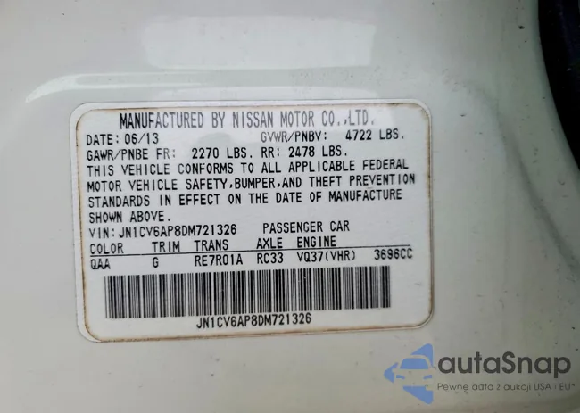 JN1CV6AP8DM721326: 77690975