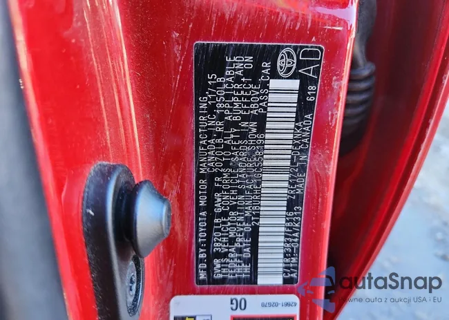 2T1BURHE1GC558196: 75455745