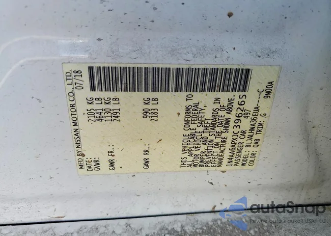 1N4AA6APXJC396265: 76965325