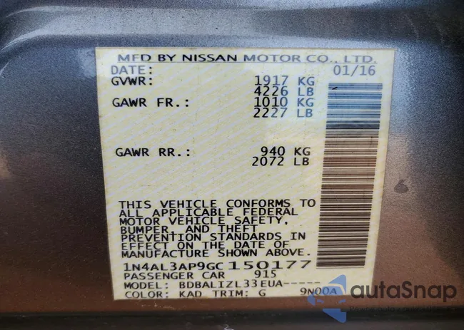 1N4AL3AP9GC150177: 77121045