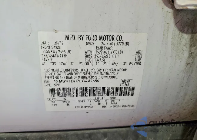 1FMSK7DH7LGA82859: 78804785