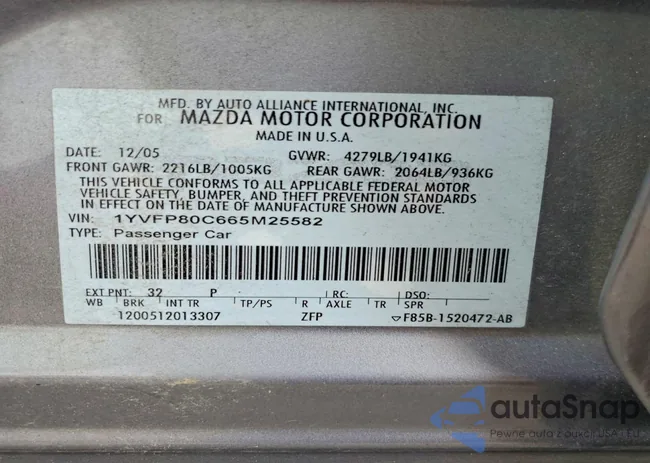 1YVFP80C665M25582: 77288845