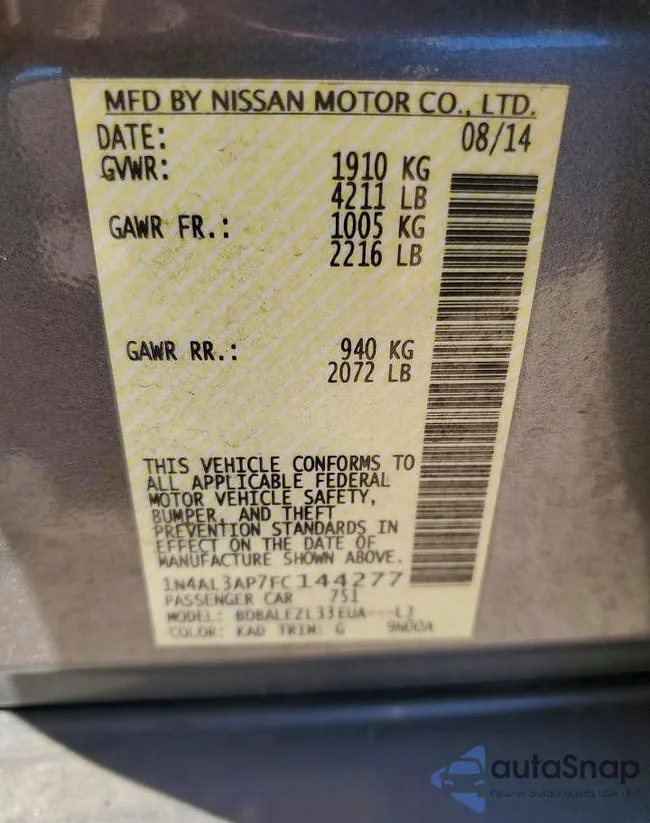 1N4AL3AP7FC144277: 76803505