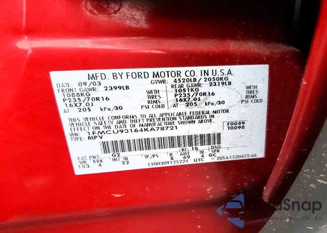 1FMCU93164KA78721: 77950375