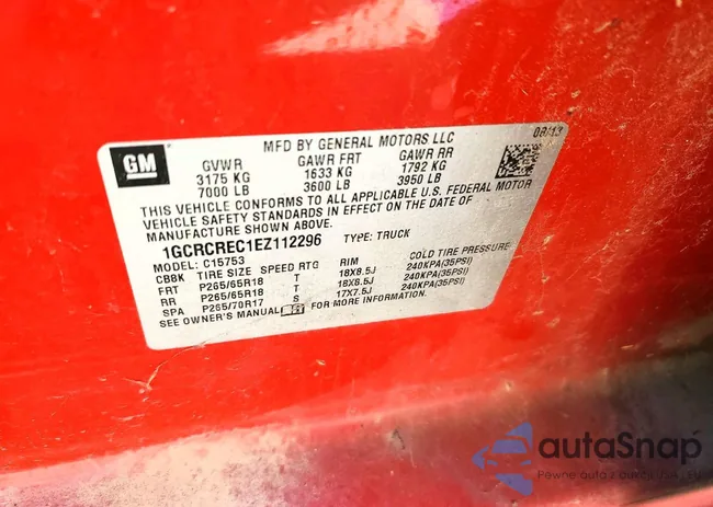 1GCRCREC1EZ112296: 76456745