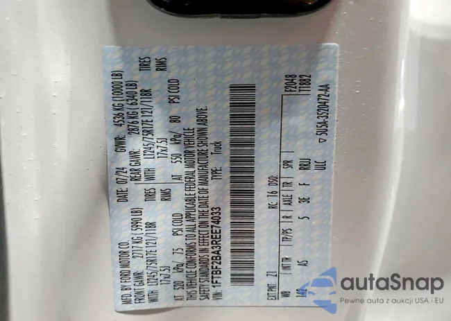 1FTBF2BA3REE74033: 76906875