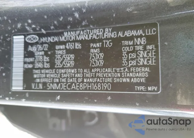 5NMJECAE8PH168190: 76244895