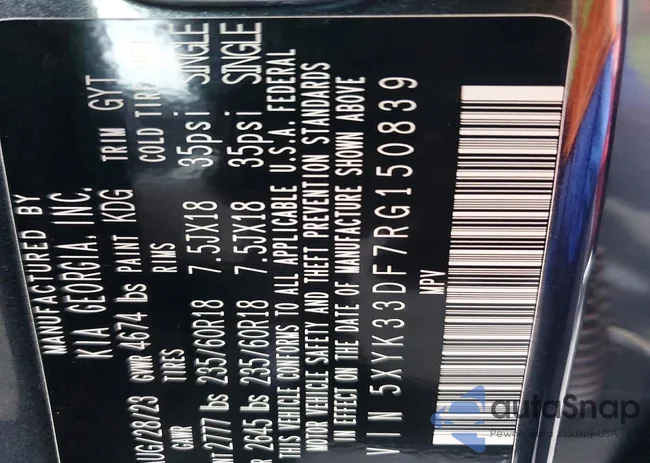 5XYK33DF7RG150839: 76147025