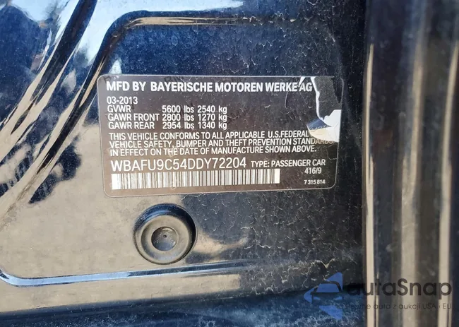 WBAFU9C54DDY72204: 78121125