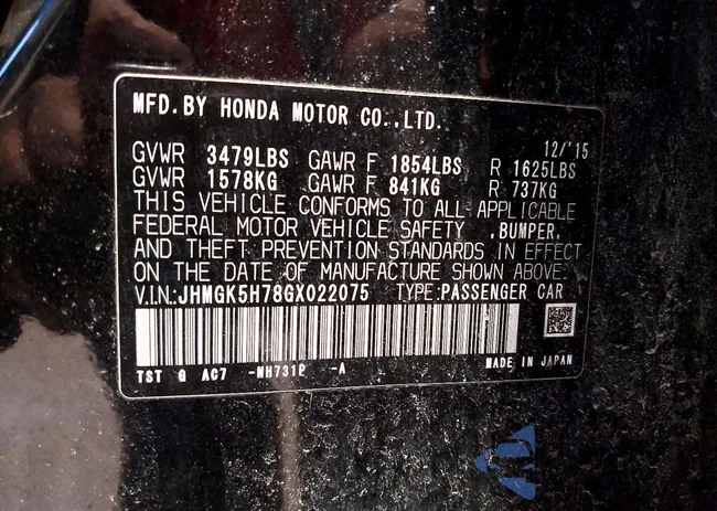 JHMGK5H78GX022075: 77186795