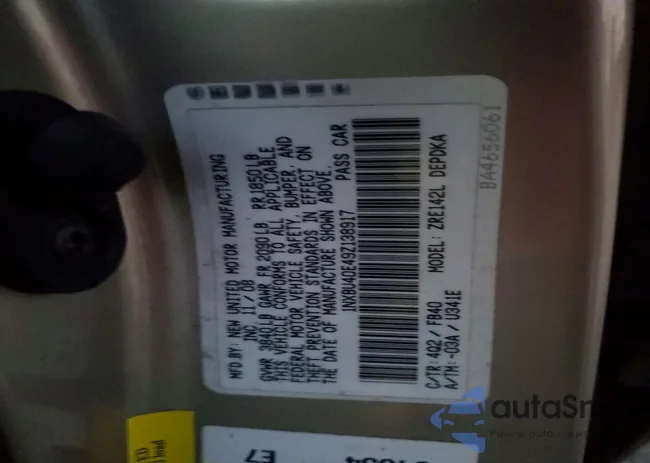 1NXBU40E49Z138917: 76216915