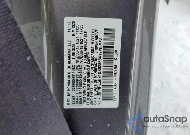 5FNRL5H91DB028654: 76349305