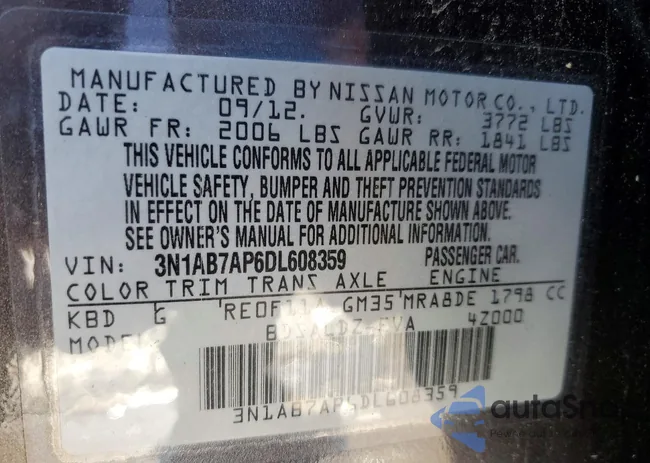 3N1AB7AP6DL608359: 77107345