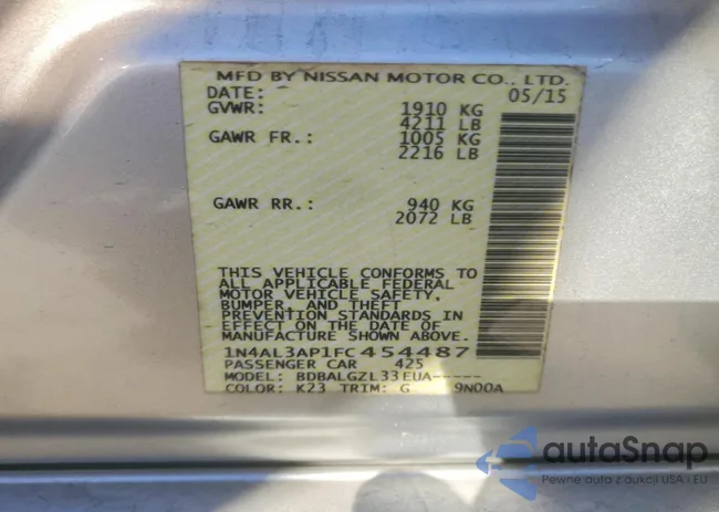 1N4AL3AP1FC454487: 76621785