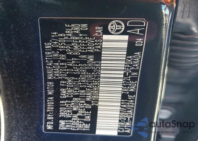 2T1BURHE9EC152583: 76984865