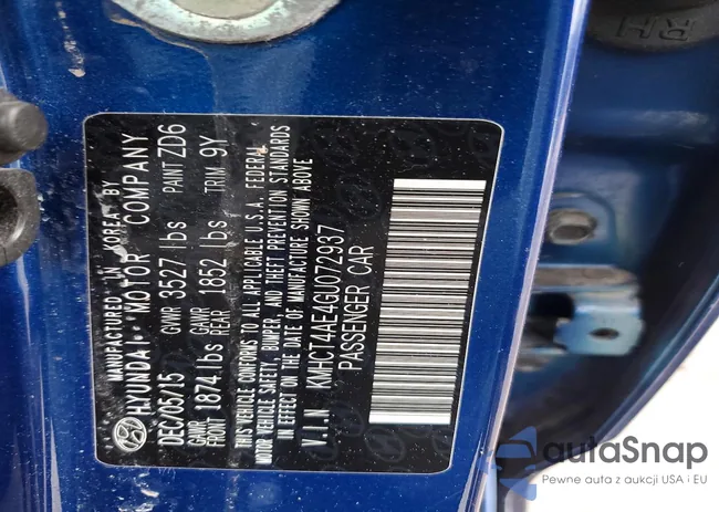 KMHCT4AE4GU072937: 78143505