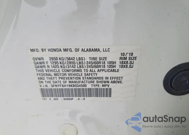 5FNYF6H19KB034590: 76212655