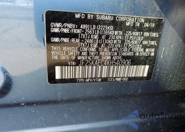 JF2SKAEC4KH540906: 78598445